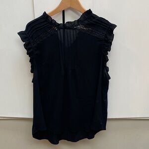 Black Ruffled Women's Top